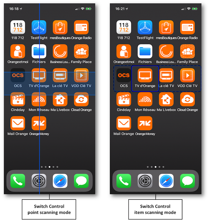 accessibility switch control screenshots