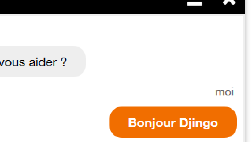 capture d'écran d'une fenêtre de chat trop large