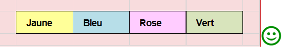 Exemples correctes de contrastes entre les mêmes couleurs pastel en arrière-plan mais un texte en noir