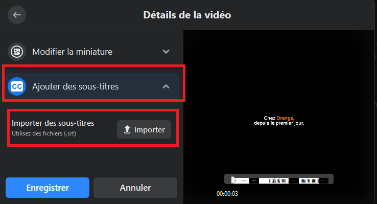 Exemple d'ajout de sous-titre sur PC